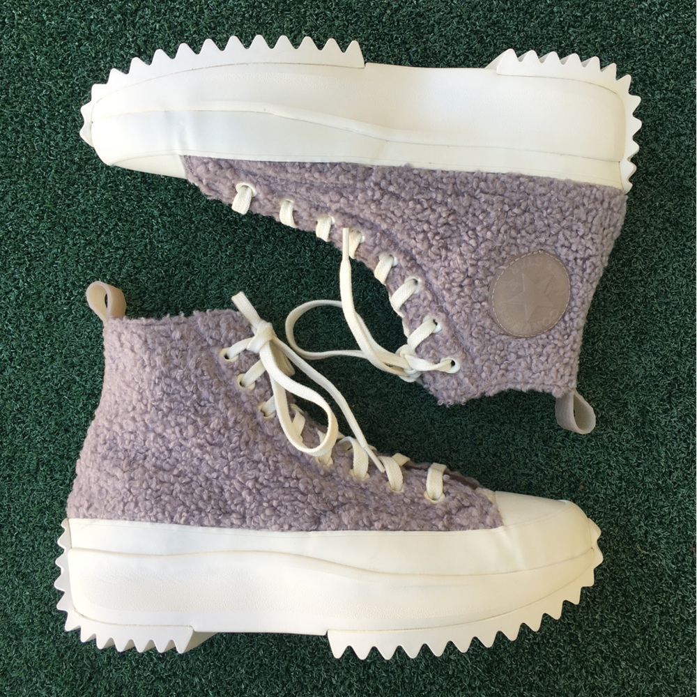 NWT Converse CTAS Faux Shearling Run Star Hike Platform High Top Sneaker Purple - Picture 11 of 13